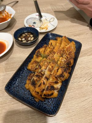 Kimchi pancakes   at MukBap in London