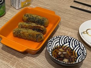 Fried seaweed rolls  at MukBap in London