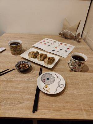 Starter and barley tea at MukBap in London
