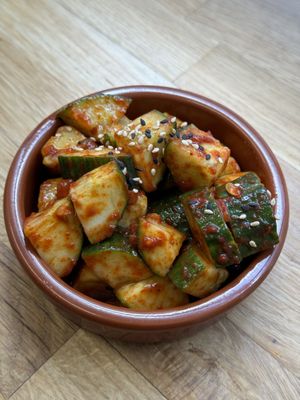 Cucumber kimchii  at MukBap in London