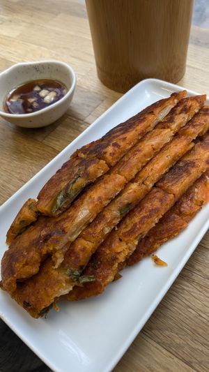 Kimchi jeon (pancake) at MukBap in London