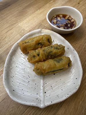 Crispy Fried Seaweed Rolls (Kimmari)  at MukBap in London
