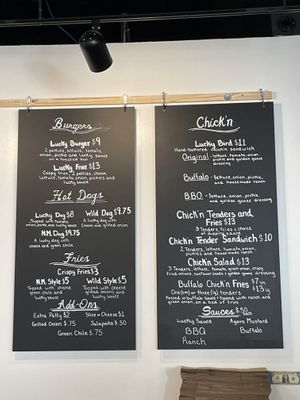 Menu in 12.2022  at Lucky Goose  in Albuquerque