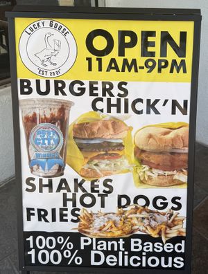 This is outside of their restaurant  at Lucky Goose  in Albuquerque