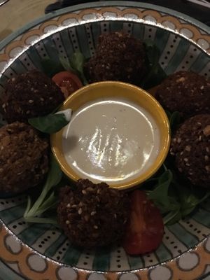 Falafels with tahini (ask for vegan tahini) at Salon de Te in Cordoba
