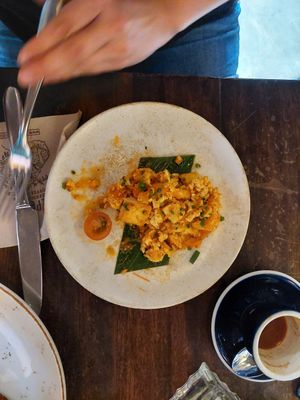 (Was not served this way, the picture was taken after eating some food) at Época in Cartagena