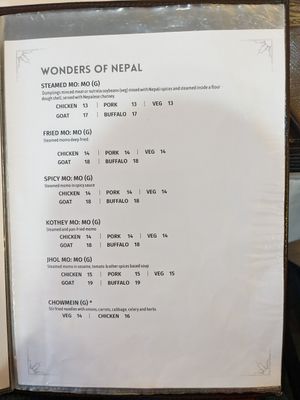 Menu at Himalayan Heritage Restaurant & Bar VA in Fredericksburg