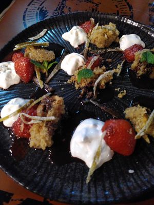 Well constructed dessert at Aflora Gastrobar in Brasilia