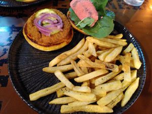 Chips could be substituted by potato wedges instead at Aflora Gastrobar in Brasilia