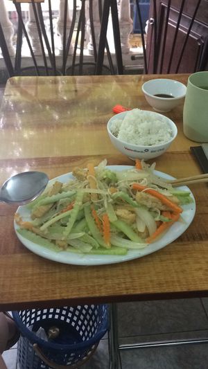 tofu and mushrooms  at An Phuc in Hanoi