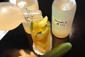 fizzy house fermented ginger beer at Noodles Now in Koh Samui