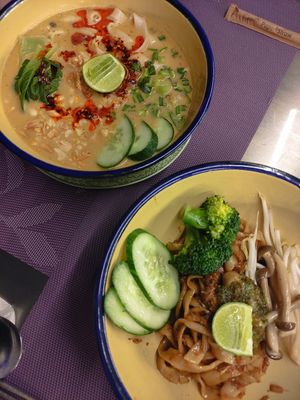 Peanut satay and lemongrass noodles at Noodles Now in Koh Samui