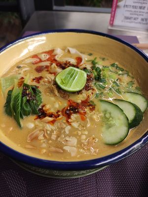 Peanut satay noodles at Noodles Now in Koh Samui