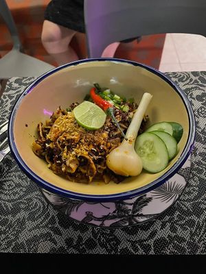 Chilli and garlic wheat noodles  at Noodles Now in Koh Samui