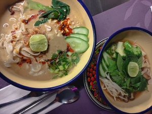 Peanut and five spice wheat noodles at Noodles Now in Koh Samui