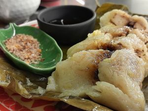 Luscious and Savoury Khao Tom Banana Leaf Sticky Rice at Noodles Now in Koh Samui