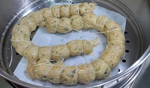 Cashew nut and green curry "Hor Jo" rissoles just steamed. at Noodles Now in Koh Samui
