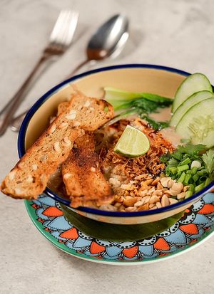 Peanut Satay Soup Noodles at Noodles Now in Koh Samui