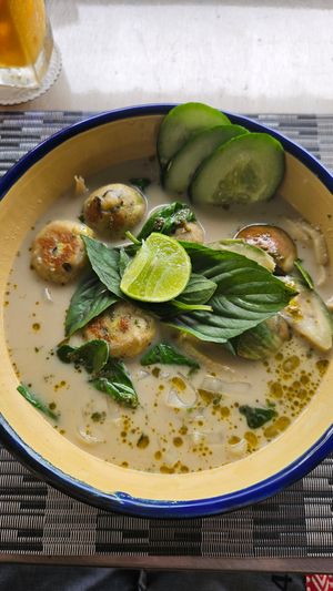 Green Curry with Rice Noodle at Noodles Now in Koh Samui