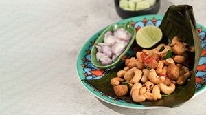Tom Yam Cashew Nut Salad with Kaffir Lime Croutons at Noodles Now in Koh Samui