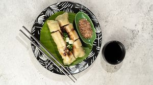 Khao Tom Savoury Sticky Rice Slow Cooked in Banana Leaf at Noodles Now in Koh Samui