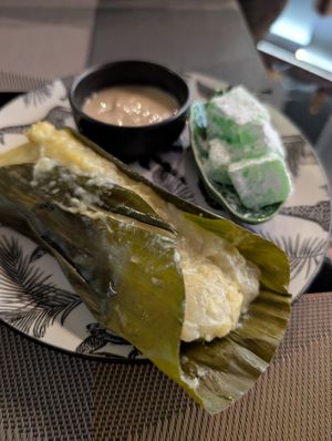 Durian Sticky rice, very delicious at Noodles Now in Koh Samui