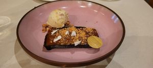 Spicy chocolate peanut butter tart at Kann in Portland