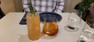 Zero proof and full proof drinks at Kann in Portland
