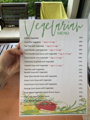 Curries contain shrimp paste, they are not vegan. Everything else is vegan or can be made vegan on request.   at Samui Jasmine Resort in Koh Samui