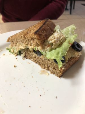 Mock tuna sandwich  at Living Well Vegetarian Restaurant in Huntingdon
