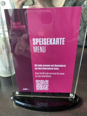 QR code menu  at Sphere Restaurant in Berlin