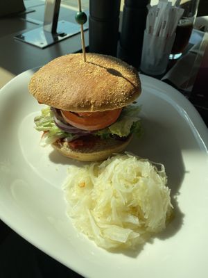 Tower Burger Vegan with Beyond meat  at Sphere Restaurant in Berlin