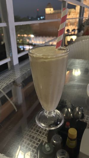 Banana and peanut butter milkshake with soy milk!  at The Tattoo Cafe and Lounge in Jaipur
