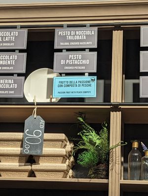 Vegan items labelled at Gelateria La Romana in Dubai