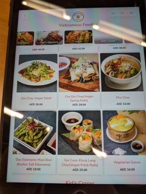 Vegan menu at Vietnamese Foodies - Dubai Hills in Dubai
