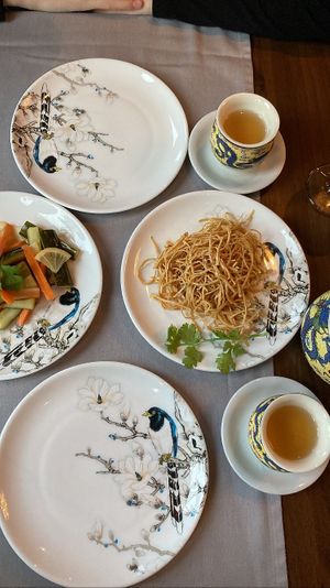 Tofu skin salad and pickled veggies. Tasty!  at Shan Dong - Wolfhager Straße in Kassel