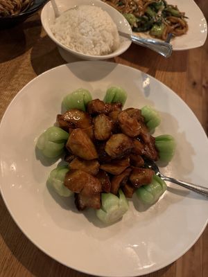 Mushroom and bok choi veggie dish  at DanDan Ardmore in Ardmore