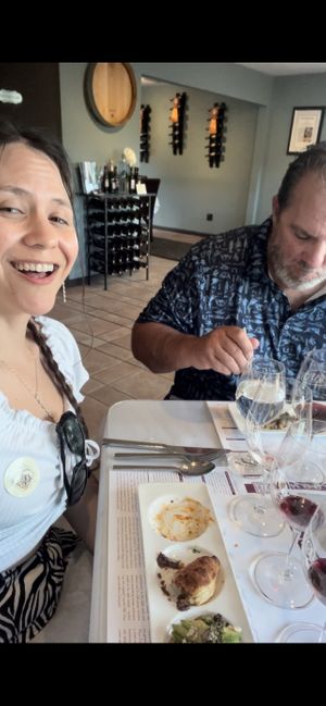 I already ate the tofu short rib, the middle is a mock meat pie, the last is potato avocado and mushrooms it all was Soo tasty!  at Mayo Family Winery in Kenwood