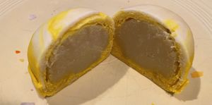 Inside of vegan durian soft cake   at Đông Hưng Viên Bakery in Westminster