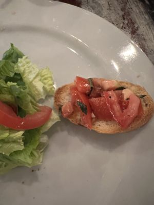Bruschetta without cheese (It came with at least 8 pieces but we forgot to take a photo before we dove in!)  at Café San Ángel in Puerto Vallarta