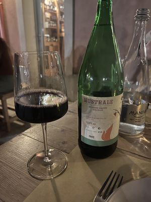 Homemade wine  at BiOsteria Piccapane in Cutrofiano