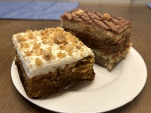 Carrot cake and Chocolate Hazelnut Mousse cake   at To Live For in Vancouver