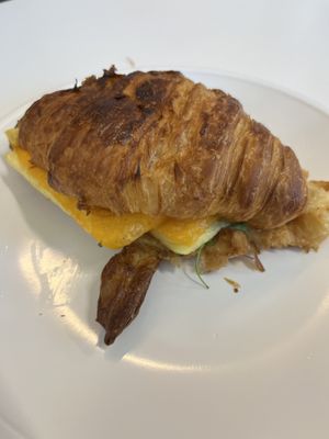 Croissant breakfast sandwich. Not pictured is the incredible banana bread.   at To Live For in Vancouver