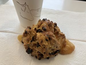 savory sundried tomato and gouda scone  at To Live For in Vancouver