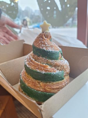 Christmas croissant, filled with cream! at To Live For in Vancouver