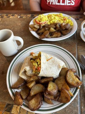 Tofu scramble burrito and tofu benny !  at Izenberg's in Conshohocken