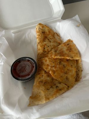 "Chicken" Jerk Quesadilla  at Convenient Vegan in Cleveland