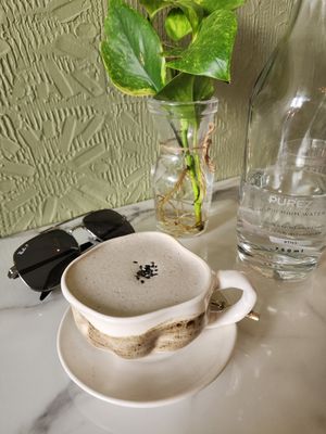 Black sesame latte at The Living Story Cafe in Enmore