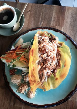 Pad Thai Rice Crepe at The Living Story Cafe in Enmore