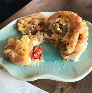 savory vegan pie - inside at The Living Story Cafe in Enmore